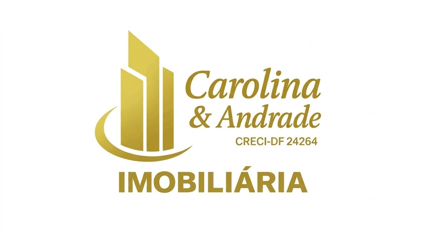 Logotipo da Carolina e Andrade Imobiliária sobre fundo branco